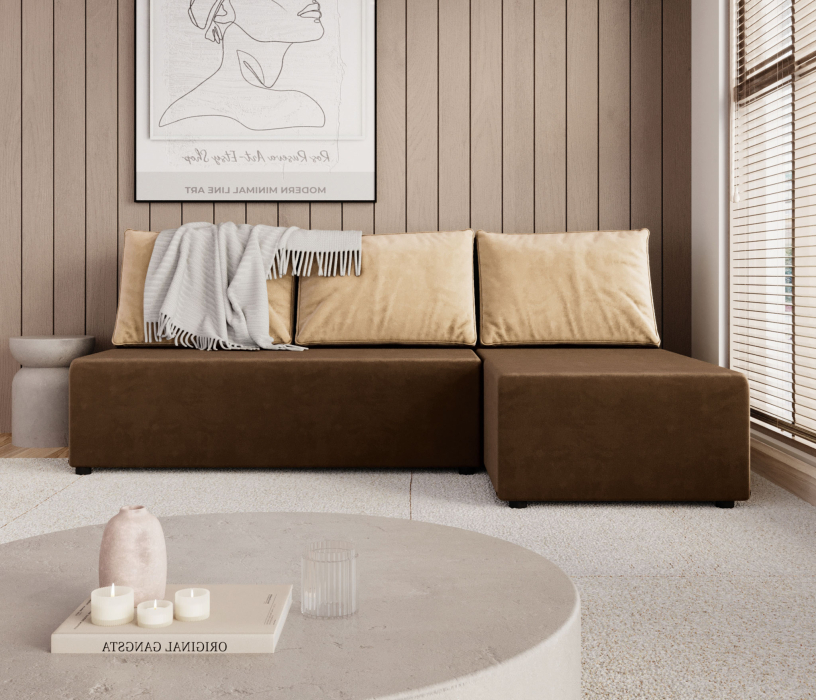 Диваны угловые, Диван-кровать Комо угловой, микровелюр